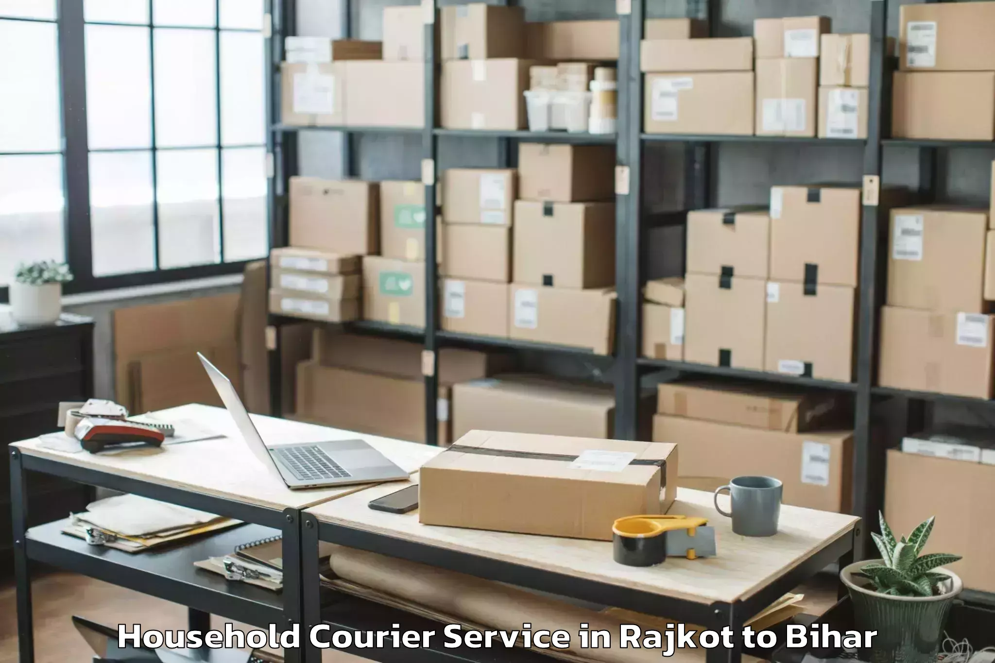 Hassle-Free Rajkot to Bhargama Household Courier